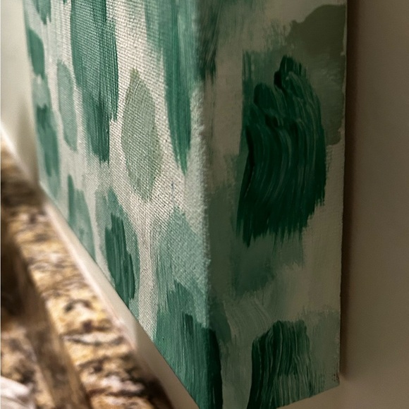 Green moss leopard painting 5x5x2 - Picture 4 of 4